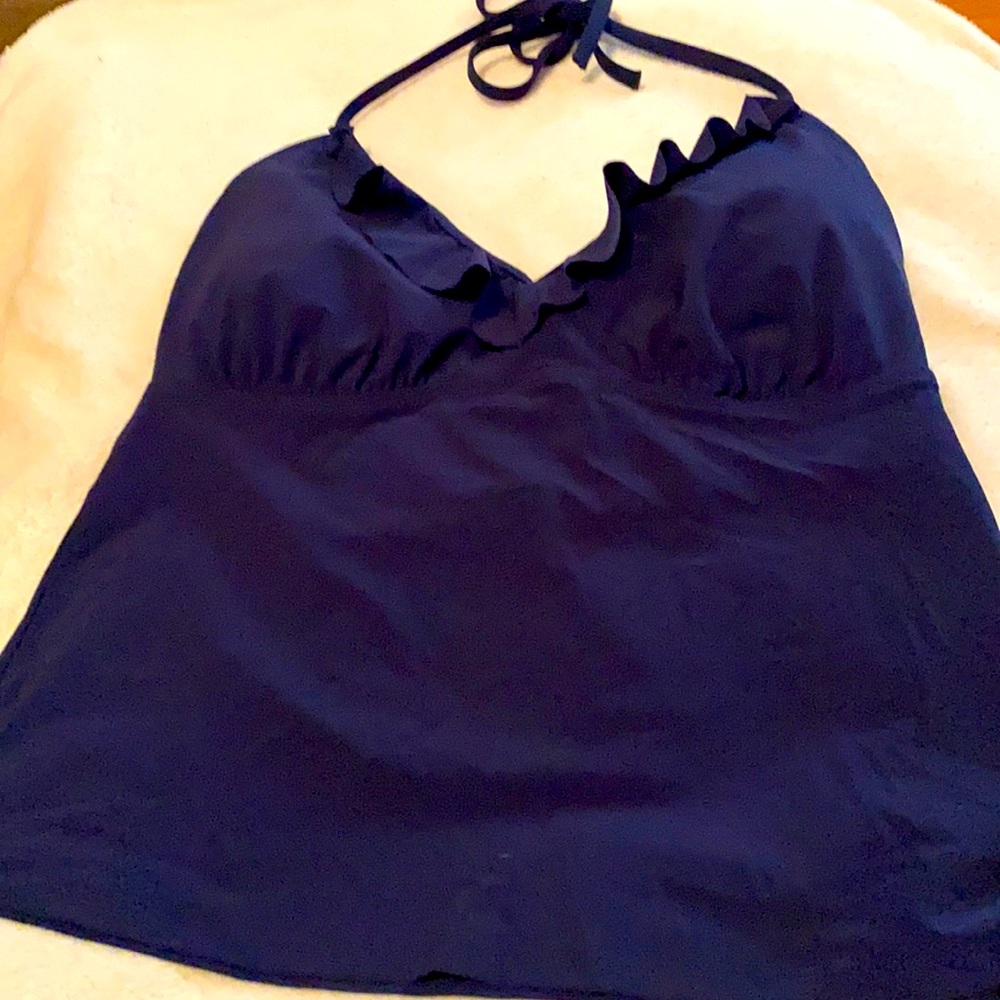 Women’s Land’s End navy halter style tankini top